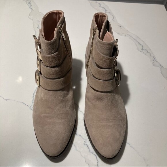 TARYN ROSE Sz 9.5B Samantha Light Taupe Beige Western Style  Booties - Picture 7 of 10